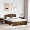 vidaXL Bettrahmen Geräucherte Eiche 150 x 200 cm Massives Kiefernholz 3413294 Bild 3