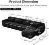 Flieks 4-Sitzer Sofa, L-förmiges Sofa, rahmenlos modular mit Ottoman & 4 Kissen, rutschfester Boden, Plüsch, Schwarz Bild 4