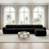 Flieks 4-Sitzer Sofa, L-förmiges Sofa, rahmenlos modular mit Ottoman & 4 Kissen, rutschfester Boden, Plüsch, Schwarz Bild 2