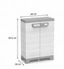 Kreher Mehrzweckschrank 'Sequoia' - Holz Optik Grau - aus Kunststoff - 2 in 1 - wetterfest Bild 2