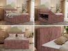 Boxspringbett mit zwei Multipocket-Matratzen und Topper, Doppelbett aus Cordstoff, zwei Bettkästen - TILIANO KING DUO - 180 x 200 cm - Rosa Cord - H3 Bild 2