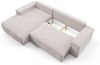 Ecksofa Schlafsofa LEVIO Stoff ARAGON Olivgrün Ottomane Links Bild 3