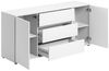 Home Collective Kommode Sideboard Kommode mit Schubladen Sideboard Wohnzimmer Anrichte (Sideboard Wohnzimmer Flur Kommode, modernes, griffloses Design), mit 2 Türen und 3 Schubladen, 150 x 40 x 70 cm Weiß Bild 4