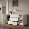 Home Collective Kommode Sideboard Kommode mit Schubladen Sideboard Wohnzimmer Anrichte (Sideboard Wohnzimmer Flur Kommode, modernes, griffloses Design), mit 2 Türen und 3 Schubladen, 150 x 40 x 70 cm Weiß Bild 3