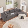 COMHOMA Sofa Big-Sofa, L-förmige Sofa, Couch Ecksofa, Chaiselongue Schlafsofa, mit tiefer Sitzfläche und breiten Armlehnen, Cordstoff Bild 2