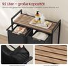 Vasagle Wäschekorb 2 Fächer, Wäschesammler mit Ablage, Wäschebox, Wäschesack aus Oxford-Gewebe ausziehbar abnehmbar, Metallrahmen, 2x46 L, 73 x 33 x 72 cm, kamelbraun-schwarz von Songmics Bild 2