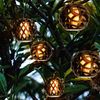 LED Solar Lichterkette, 16x Kugel, Flammen-Effekt, L 200 cm Bild 5