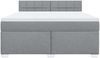 vidaXL Boxspringbett mit Matratze Hellgrau 180x200 cm Stoff 3285967 Bild 4