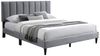 Home Collective Polsterbett 140x200 160x200 & 180x200 cm mit Lattenrost und weichem Bezug (Bettgestell Doppelbett mit gepolstertem Kopfteil, robustes Gestell, hoher Liegekomfort), vertikaler Steppung, 180x200 cm, Grau Bild 2