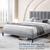 Home Collective Polsterbett 140x200 160x200 & 180x200 cm mit Lattenrost und weichem Bezug (Bettgestell Doppelbett mit gepolstertem Kopfteil, robustes Gestell, hoher Liegekomfort), vertikaler Steppung, 180x200 cm, Grau Bild 3