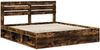 vidaXL Bettrahmen Geräucherte Eiche 200 x 200 cm Massives Kiefernholz 3411379 Bild 4
