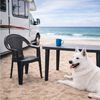 Stapelstuhl Gartenstuhl Kunststoff Ischia Rattan-Optik Anthrazit Bild 2