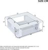 Merax Couchtisch 70x70x30 cm, Quadratischer Kaffeetisch in Weiß mit Glasplatte, Hochglanzoberfläche & LED-Beleuchtung, Beistelltisch, Sofatisch Bild 4