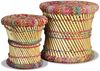 vidaXL Hocker mit Chindi-Details 2 Stk. Mehrfarbig Bambus 244216 Bild 5