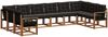 vidaXL Outdoor-Sofagarnitur mit Kissen 10 pcs Natürlich und Schwarz 3369103 Bild 2