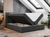 Boxspringbett mit Kopfteil und Topper, Doppelbett - RICO - 200x200cm - Dunkelgrau Stoff - H3 Bild 2