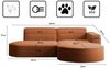 Kaiser Möbel Ecksofa Designer MODENA STUDIO L stoff Cord, Ecksofa, Cord Sofa, L-Form, Links/Rechts wählbar Bild 3