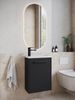 Gäste-WC Waschtisch Set Florence 40x22 cm – Schwarz Matt – Waschbeckenunterschrank mit 1 Tür und Soft-Close Bild 2