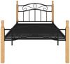 vidaXL Massivholzbett Schwarz Metall und Eiche 90x200 cm [324911] Bild 3