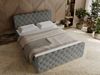 GRAINGOLD Lunaris Doppelbett 160x200, Boxspringbett mit Kopfteil, zwei Bettkästen, Velour-Stoff, Grau Bild 4