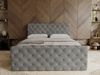 GRAINGOLD Lunaris Doppelbett 160x200, Boxspringbett mit Kopfteil, zwei Bettkästen, Velour-Stoff, Grau Bild 3