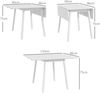 Esstisch klappbar, Küchentisch für 2-4 Personen, Klapptisch, Esszimmertisch aus Holz, für kleine Räume, 110 x 86 x 75 cm, Weiß Bild 3