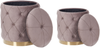 Pouf PUEBLO 2er Set Taupe Samtstoff 40 33 cm 40 33 cm Bild 4