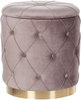 Pouf PUEBLO 2er Set Taupe Samtstoff 40 33 cm 40 33 cm Bild 5