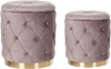 Pouf PUEBLO 2er Set Taupe Samtstoff 40 33 cm 40 33 cm Bild 1