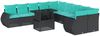 vidaXL 11-teiliges Gartensofa-Set mit Kissen, schwarzes Polyrattan 3268797 Bild 2