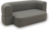 DOMO. collection Sofa 700 019, 2-Sitzer Schlafsofa, Ovale Form, Schlaffunktion, Inklusive Nierenkissen, Federkern Polsterung, 2er Couch, 208 x 115 x 78 (BxTxH), grau Bild 3