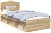 vidaXL Bettrahmen mit Kopfteil Sonoma 90 x 190 cm Massives Kiefernholz 3412954 Bild 2
