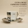 MUVELL Espressotasse 6x Espresso & Untertassen Set 0,8 cm dickwandig, chrome, 6-tlg, Keramik, 60 ml chrome mit weißen Rand und Innenfläche Bild 3