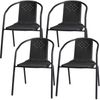 Koopman Gartenstuhl Gartenstuhl Bistrostuhl Stuhl Rattan-Optik 4er Set (4 St), 72x59x55cm, Metallrahmen, Schwarz, Kunststoff Bild 2