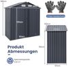 193 cm x 108 cm x 196 cm Außengeräteschuppen verzinktes Metallgerätehaus mit 4 Lüftungen Dunkelgrau Bild 3