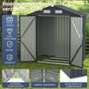 193 cm x 108 cm x 196 cm Außengeräteschuppen verzinktes Metallgerätehaus mit 4 Lüftungen Dunkelgrau Bild 2