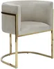 Vente-unique - PERIA Stuhl SamtStoff Beige - B 56,5 cm x H 76 cm x L 60 cm Bild 4