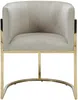 Vente-unique - PERIA Stuhl SamtStoff Beige - B 56,5 cm x H 76 cm x L 60 cm Bild 3