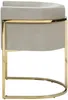 Vente-unique - PERIA Stuhl SamtStoff Beige - B 56,5 cm x H 76 cm x L 60 cm Bild 5