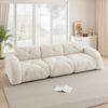3-Sitzer Sofa 281×95×76 cm aus Chenille rahmenlos modular, weiß Bild 2