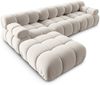Micadoni Modulares Sofa Bellis 4-Sitzer mit flachem Modul Samt Bluvel Dunkelbeige Bild 3