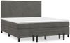 vidaXL Boxspringbett mit Matratze Dunkelgrau 180x200 cm Samt 3137738 Bild 2