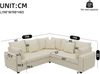 Merax L‑förmiges Ecksofa mit LED‑Ambiente­beleuchtung, USB‑Ladeanschluss und weichem Cordstoff, inklusive passenden Kissen, Beige Bild 4