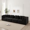 4-Sitzer modulares Ecksofa H 69 x T 386 x B 104 cm aus Cord, Schwarz, mit 74 cm Sitztiefe Bild 2