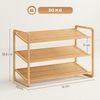 HOMCOM Standregal 3-stöckiges Schuhregal aus Bambus, freistehendes Aufbewahrungsregal für 12 Paar Schuhe 1-tlg, Schuhregalständer für Flur, Wohnzimmer, 76 x 33 x 50,8 cm, Naturholz Bild 2