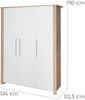 roba Kleiderschrank 'Malo' - 3-türig - HxBxT: 190 x 118 x 52 cm - Softclose-Technik - Weiß / Natur Bild 4