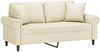 vidaXL 2-Sitzer-Sofa mit Zierkissen Creme 140 cm Kunstleder 3200931 Bild 3