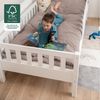 Ehrenkind® Kinderbett Lille | Kinderbett 90x200 cm inkl. abnehmbaren Rausfallschutz und Schubladen aus Massivholz FSC® zertifziert | Jugendbett 90x200 Hellgrau Bild 2