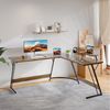 GUNJI Computertisch L-förmiger Gaming-Schreibtisch, Eckschreibtisch, 120cm (Tischplatte aus Kohlefaser mit Display-ausgestatteten Beinen und Z-förmigem Rahmen) Bild 2