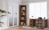 Flieks Eckregal 55 x 32 x 180 cm, hohes Eck-Bücherregal aus MDF, platzsparender Eck-Hochschrank mit Kippschutz, Walnussoptik Bild 3